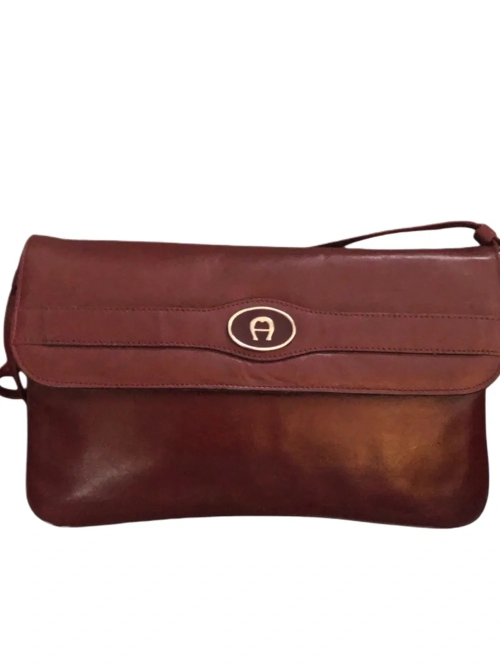 Vintage Etienne Aigner Burgundy/Brown Leather Shoulder Bag